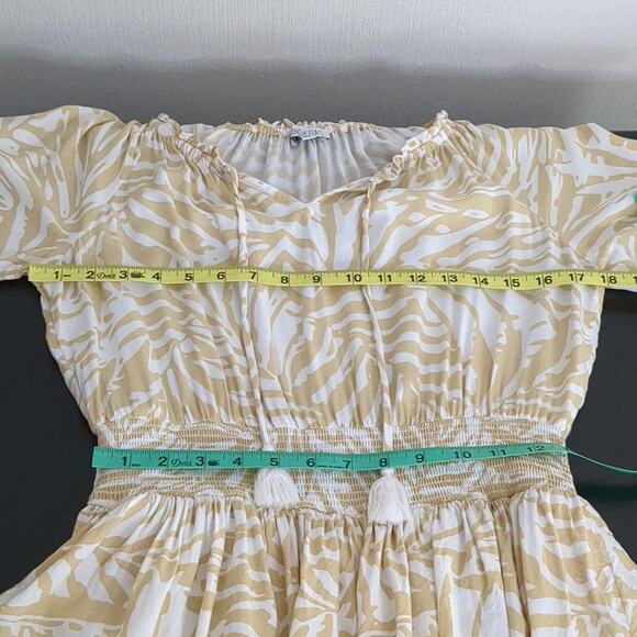 Patrons of Peace June Print Dress Ruffle Tiered 3/4 Sleeve Medium - Picture 5 of 8